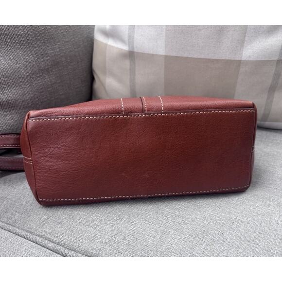 Vintage Fossil 1954 Brown Hobo Leather Medium Shoulder Bag Purse - Picture 4 of 9